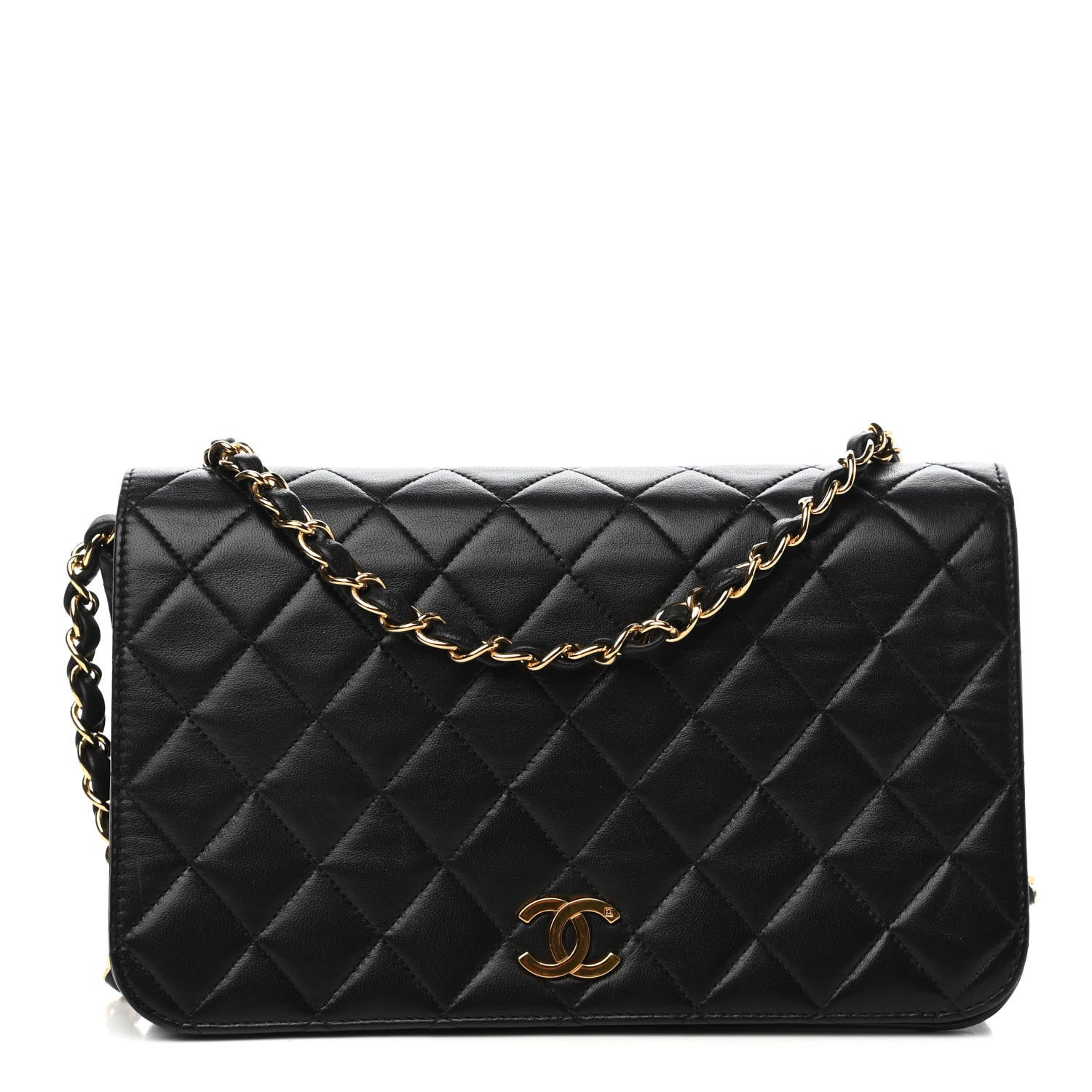 Chanel Lambskin Quilted Small Single Flap Black 1 of 12