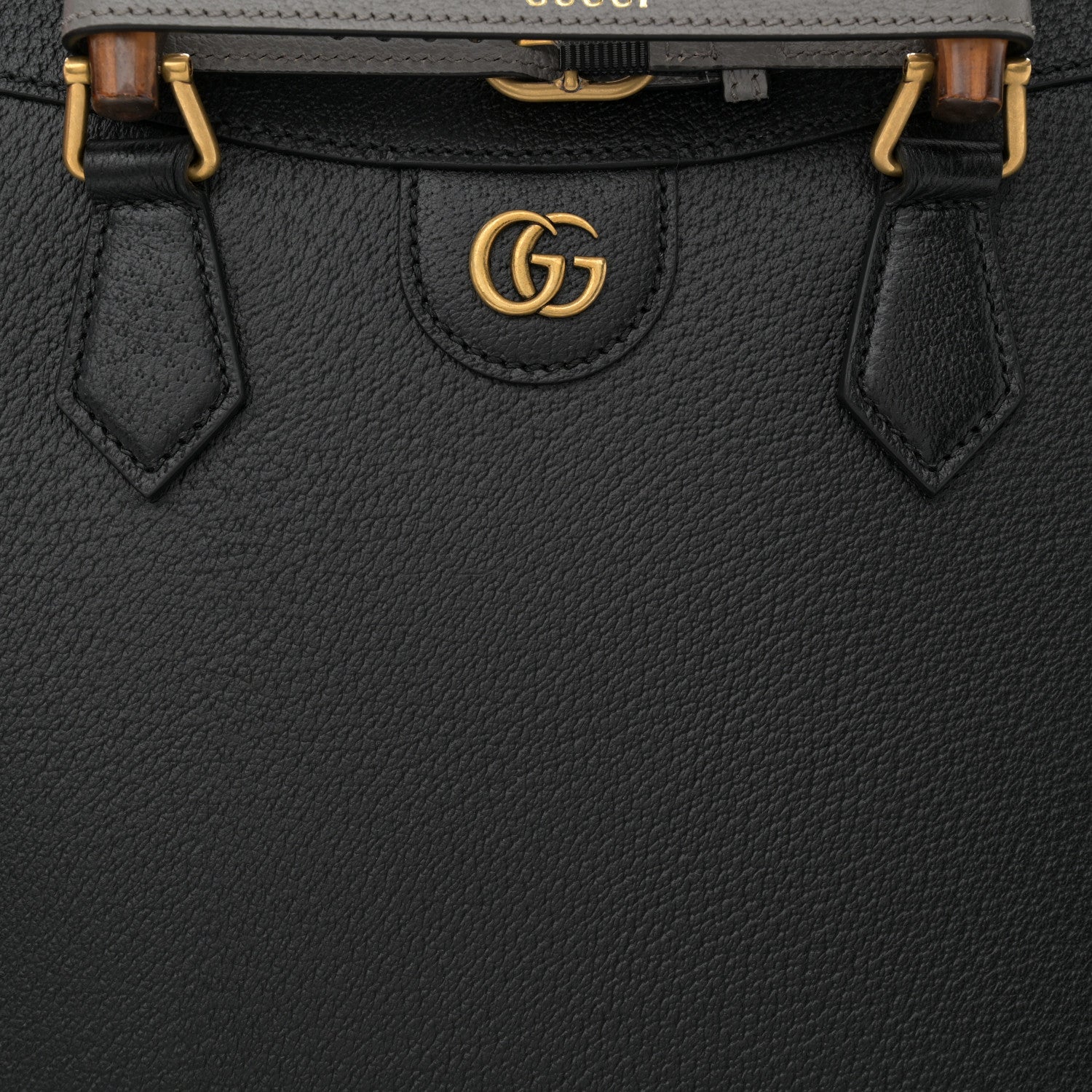 Gucci Wonka Grain Calfskin Large Diana Tote Bag Black 10 of 12