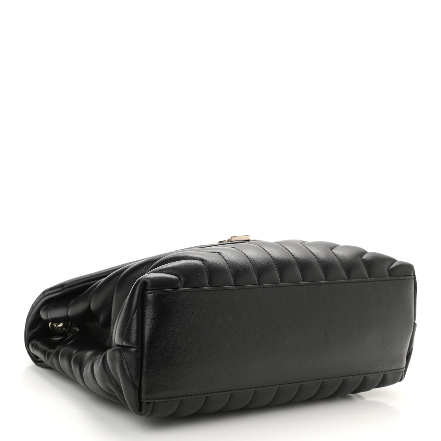 Calfskin Y Quilted Monogram Medium Loulou Satchel Black
