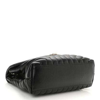 Saint Laurent Calfskin Y Quilted Monogram Medium Loulou Satchel Black 4 of 12