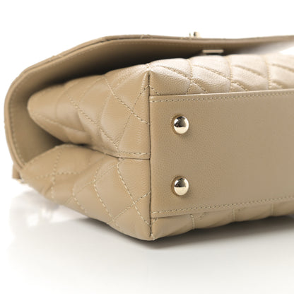 Chanel Caviar Lizard Embossed Quilted Mini Coco Handle Flap Dark Beige 9 of 11