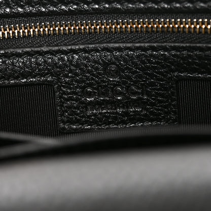 Gucci GG Grainy Calfskin Emblem Wallet On Chain Black 5 of 10