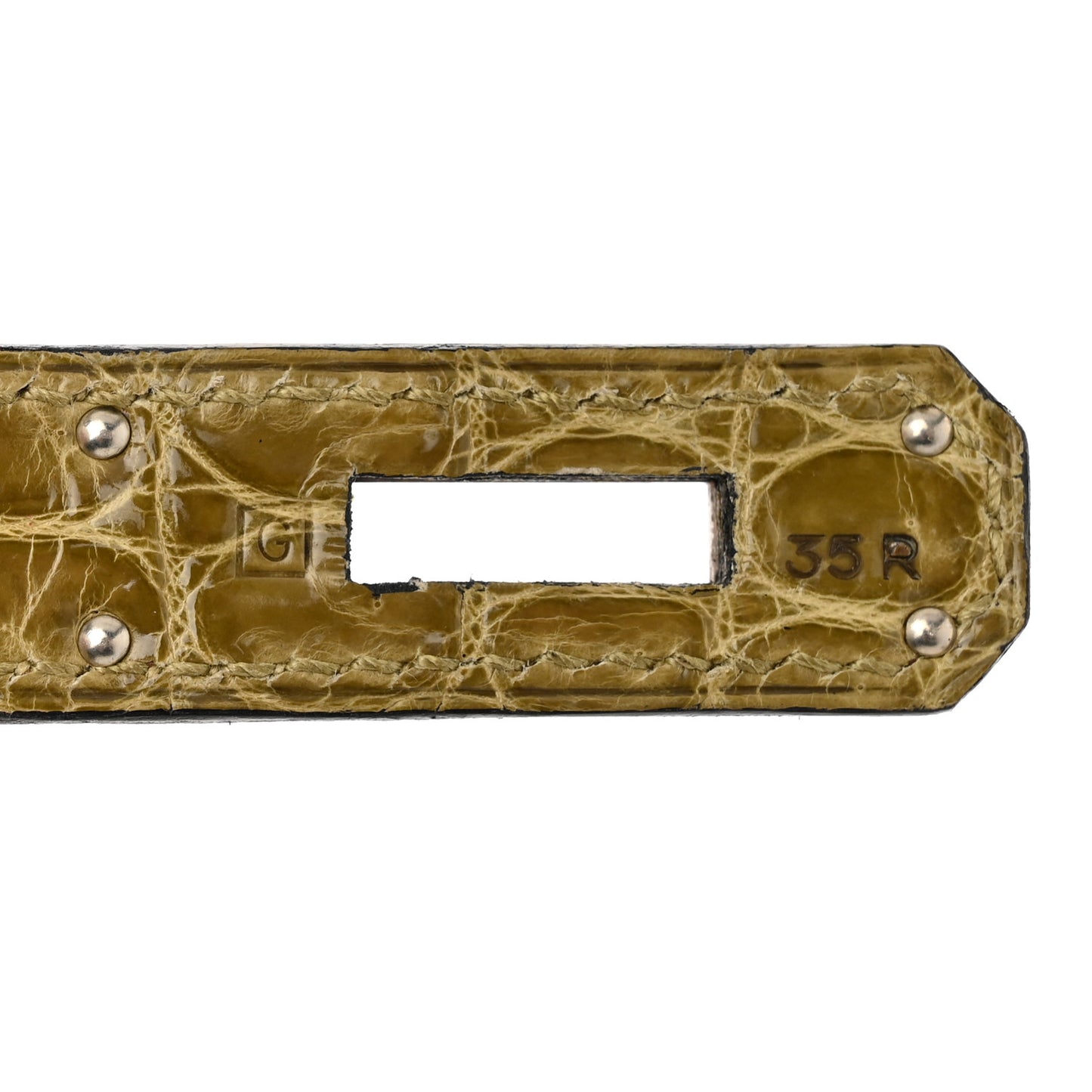 Shiny Porosus Crocodile Kelly Sellier 32 Vert Anis