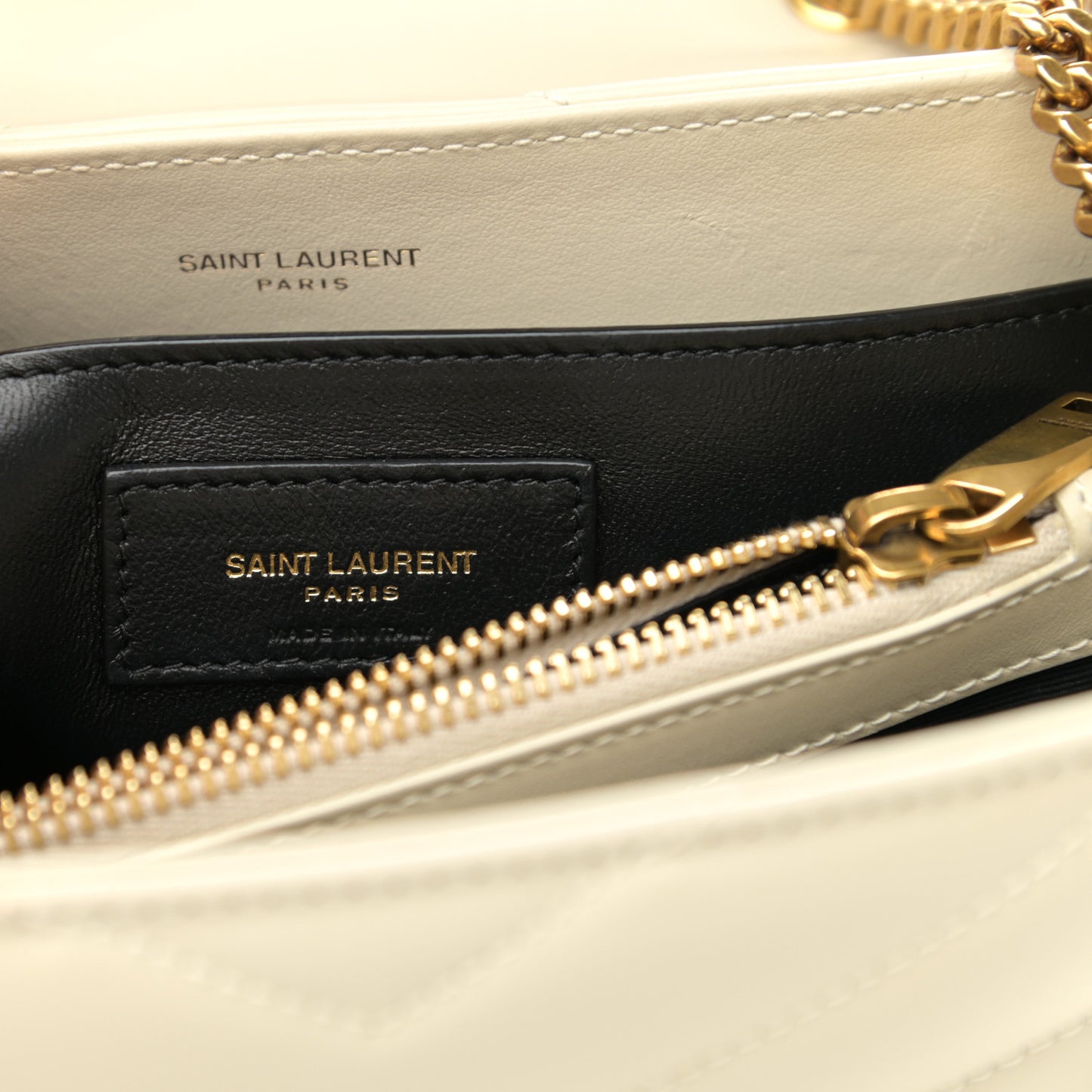 Calfskin Y Quilted Monogram Small Loulou Chain Satchel Crema Soft