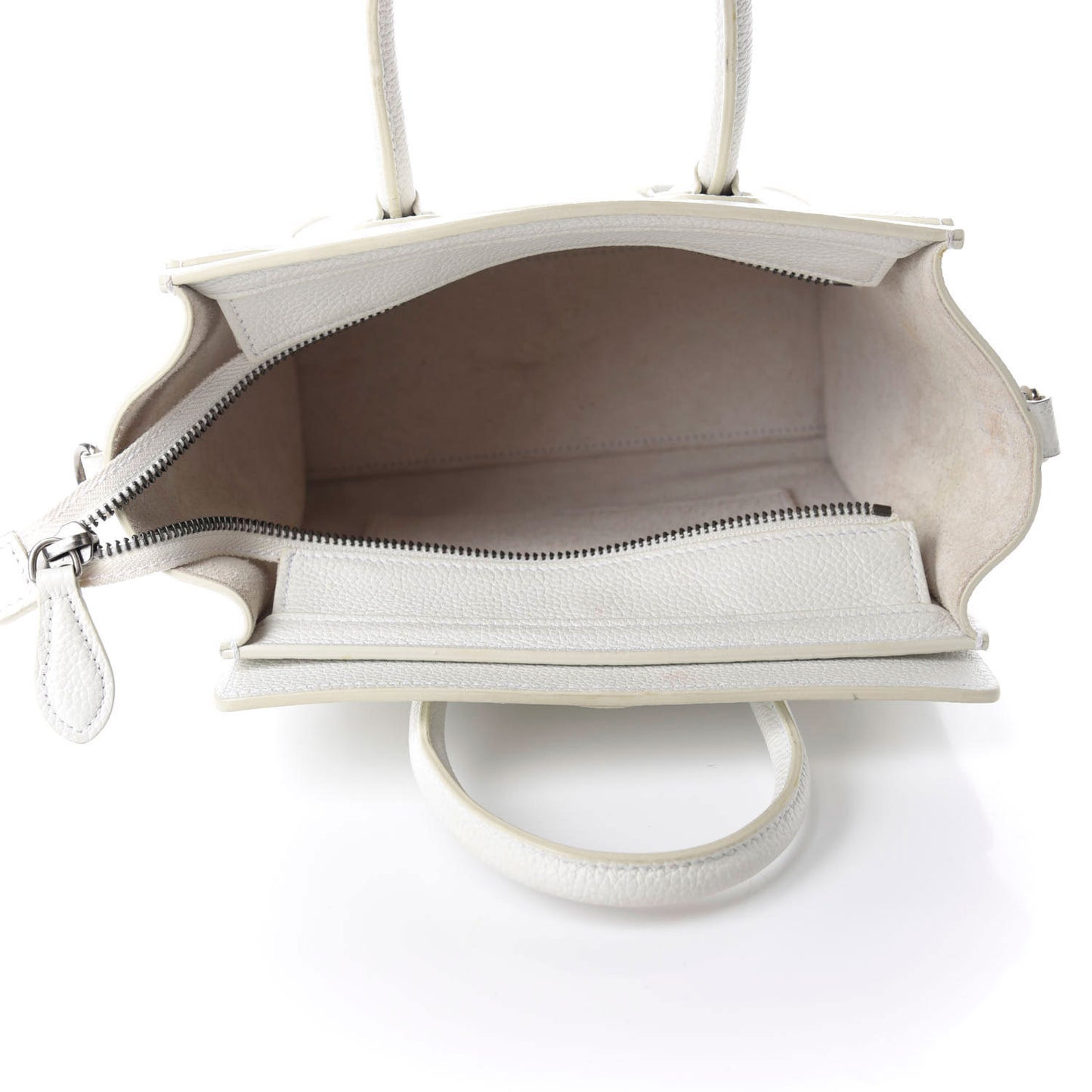 Drummed Calfskin Nano Luggage White
