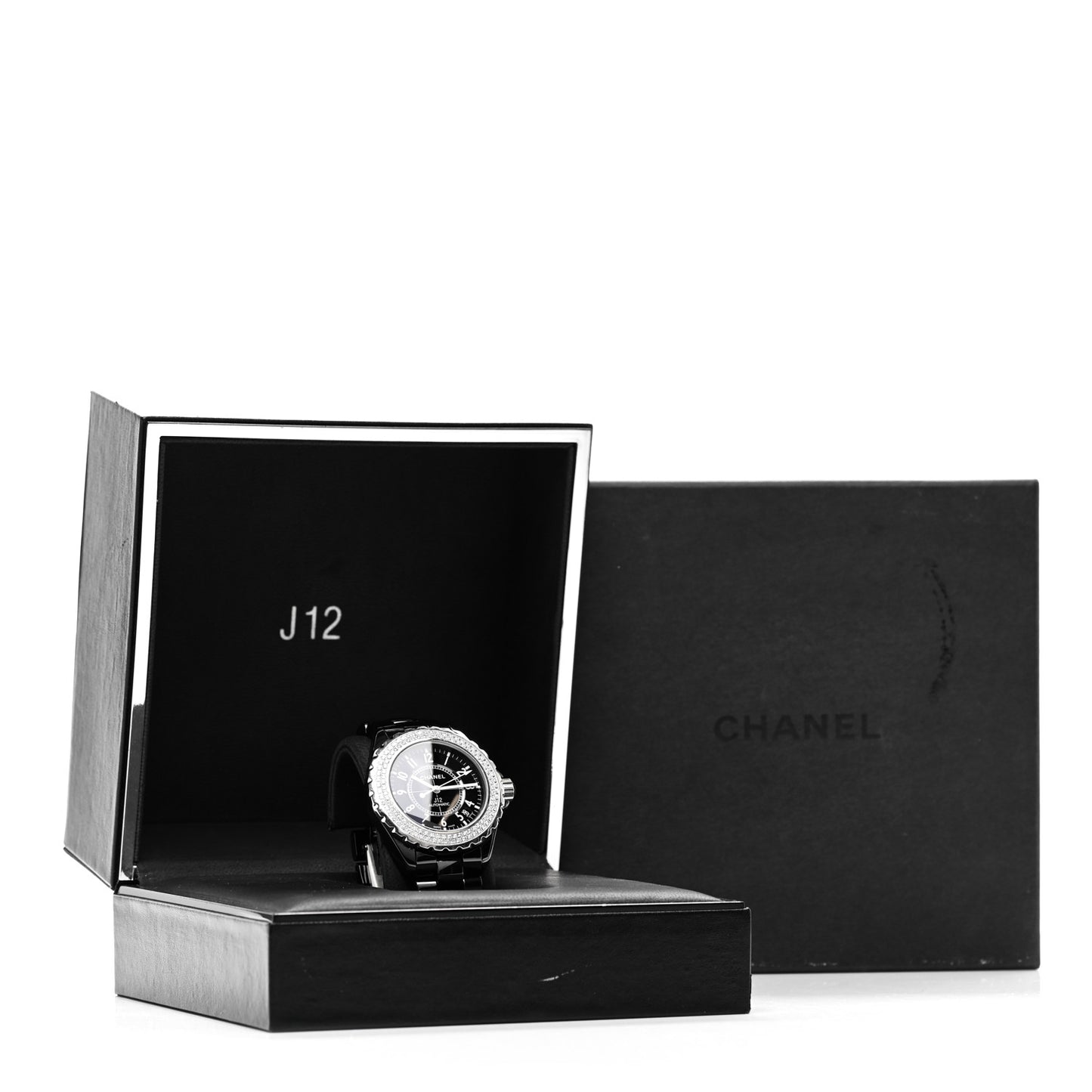 Stainless Steel Ceramic Diamond Pave Bezel 38mm J12 Automatic Watch Black