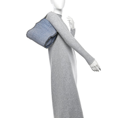 Stella McCartney Raffia Mini Falabella Fold Over Tote Light Blue 2 of 12