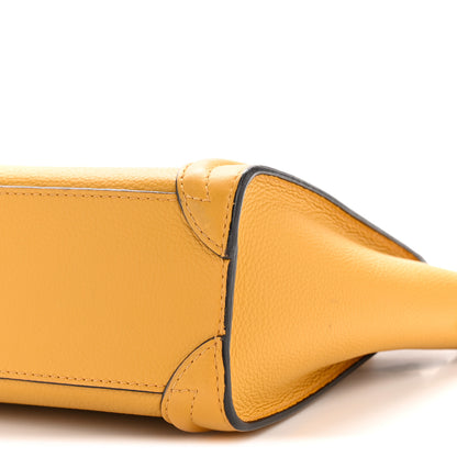 Celine Drummed Calfskin Nano Luggage Ocre 10 of 13