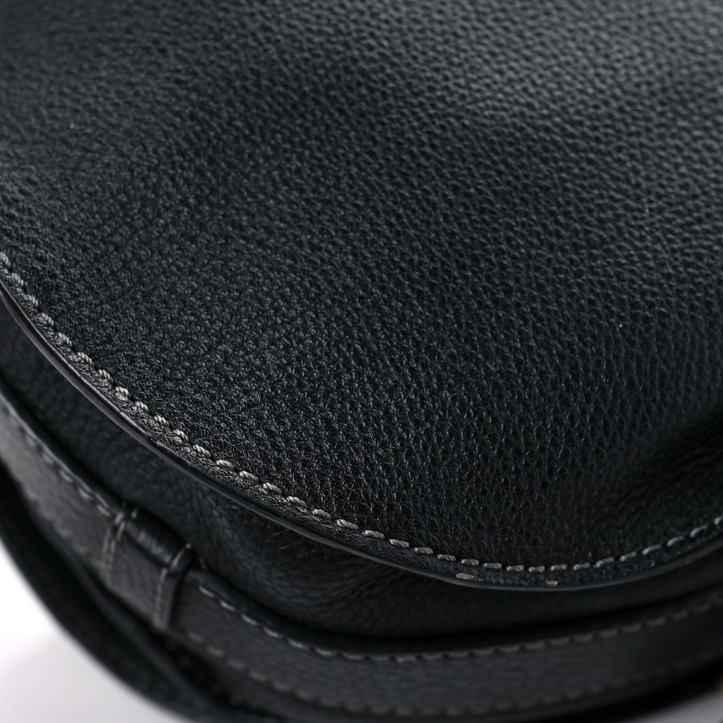 Calfskin Medium Marcie Round Crossbody Bag Black
