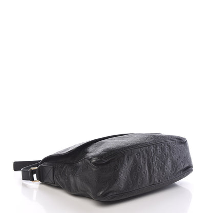 Gucci Guccissima Medium Flap Messenger Bag Black 4 of 10