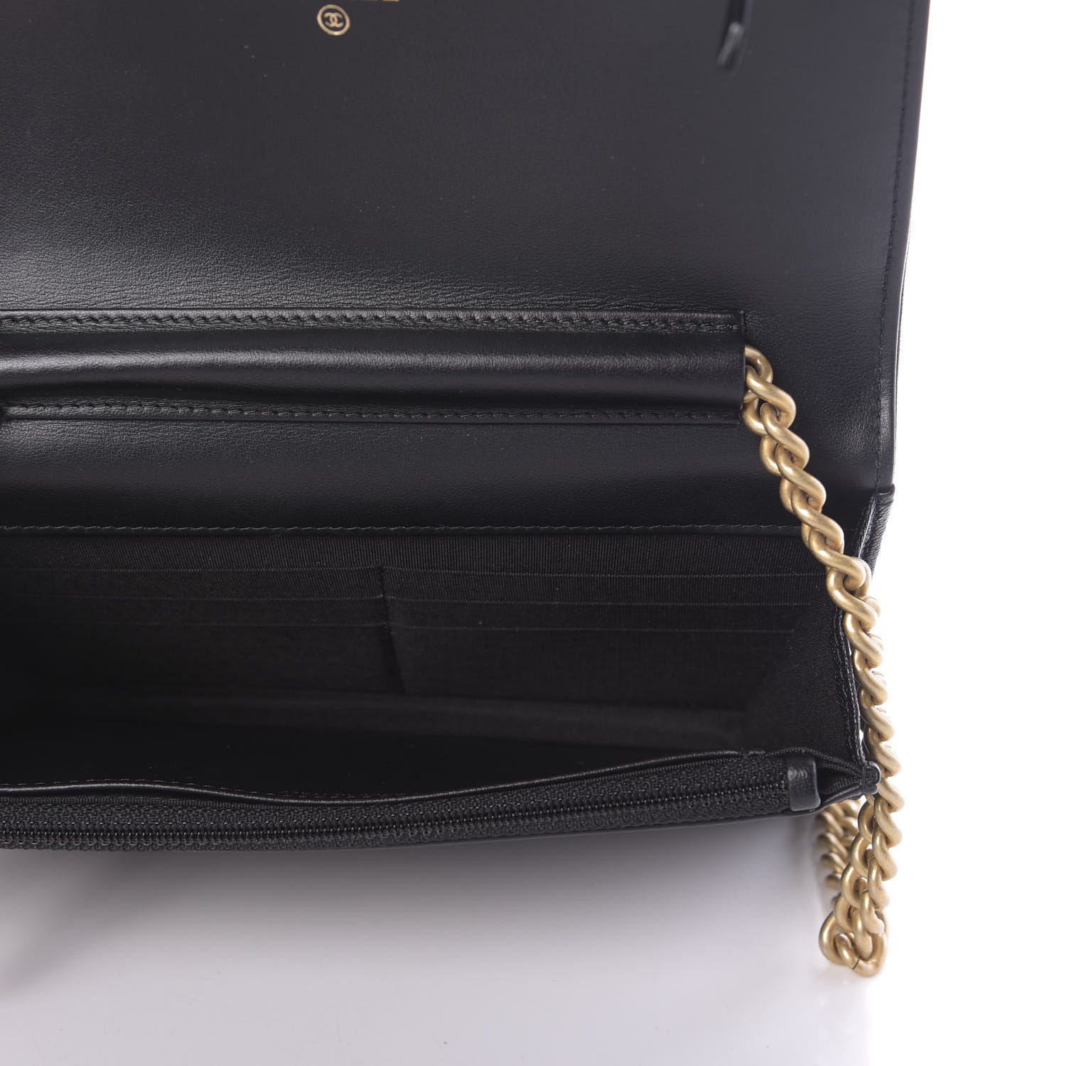 Chanel Caviar Quilted Boy Wallet On Chain WOC Black 5 of 11
