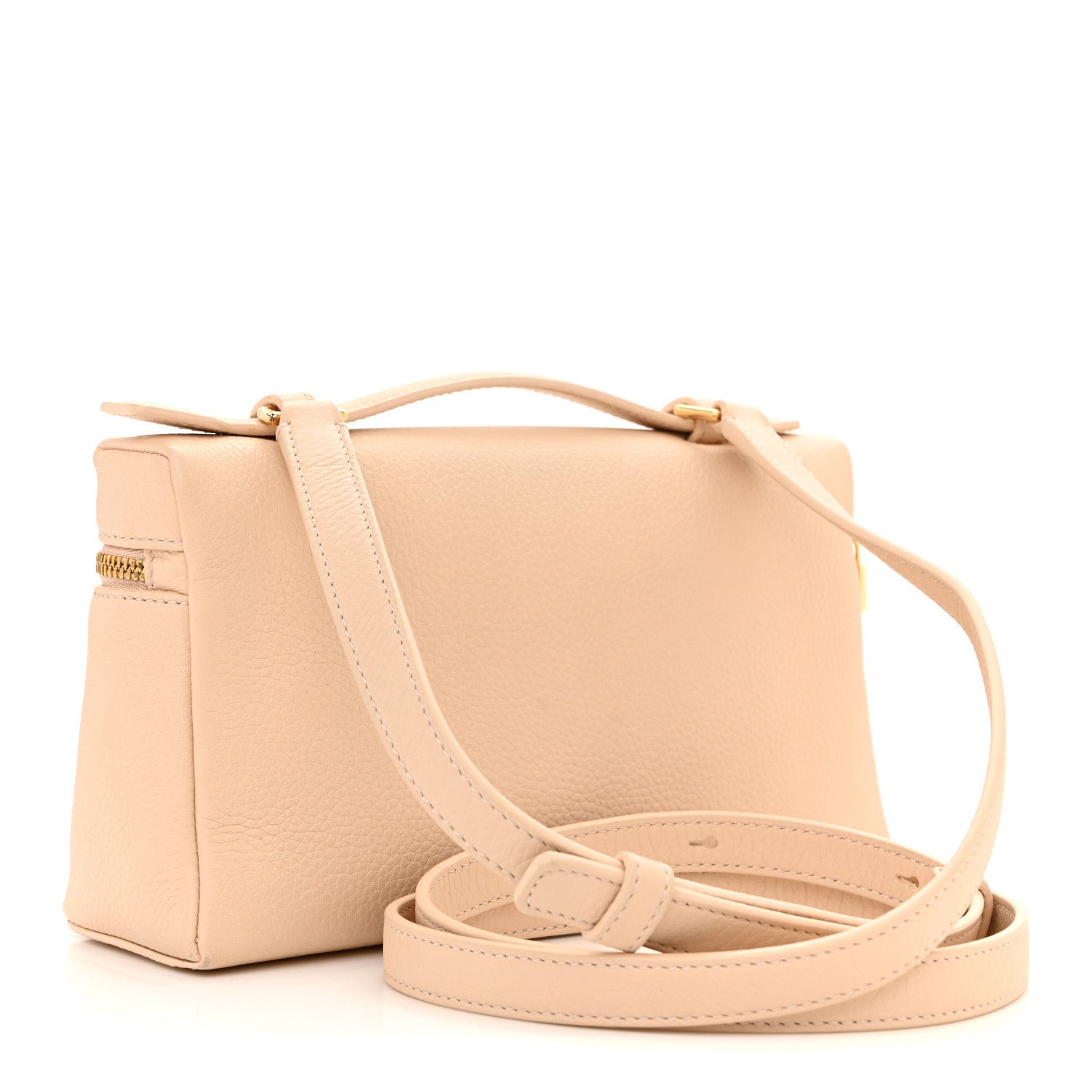 Loro Piana Grained Calfskin L19 Extra Pocket Pouch Creamed Honey 3 of 11