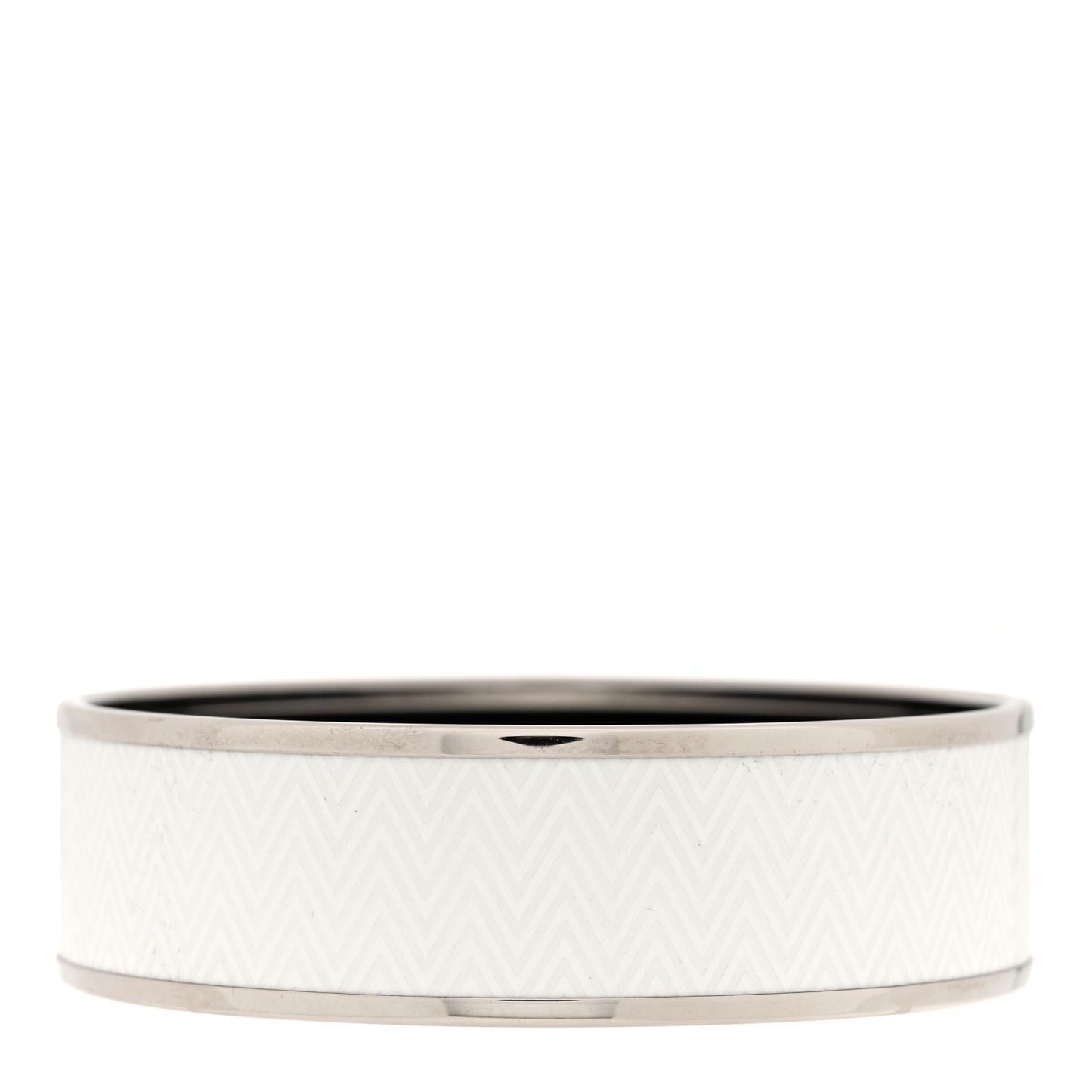 Enamel Printed Chevron Wide Bracelet 62 White