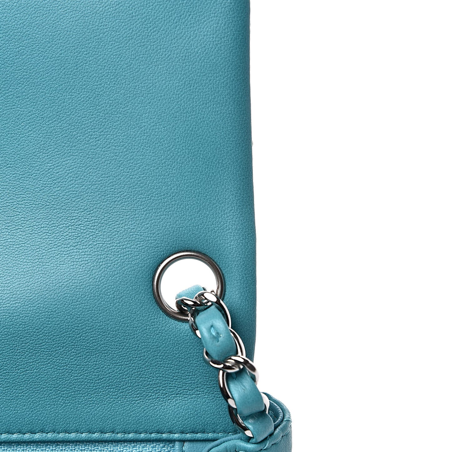 Lambskin Quilted Mini Square Flap Turquoise
