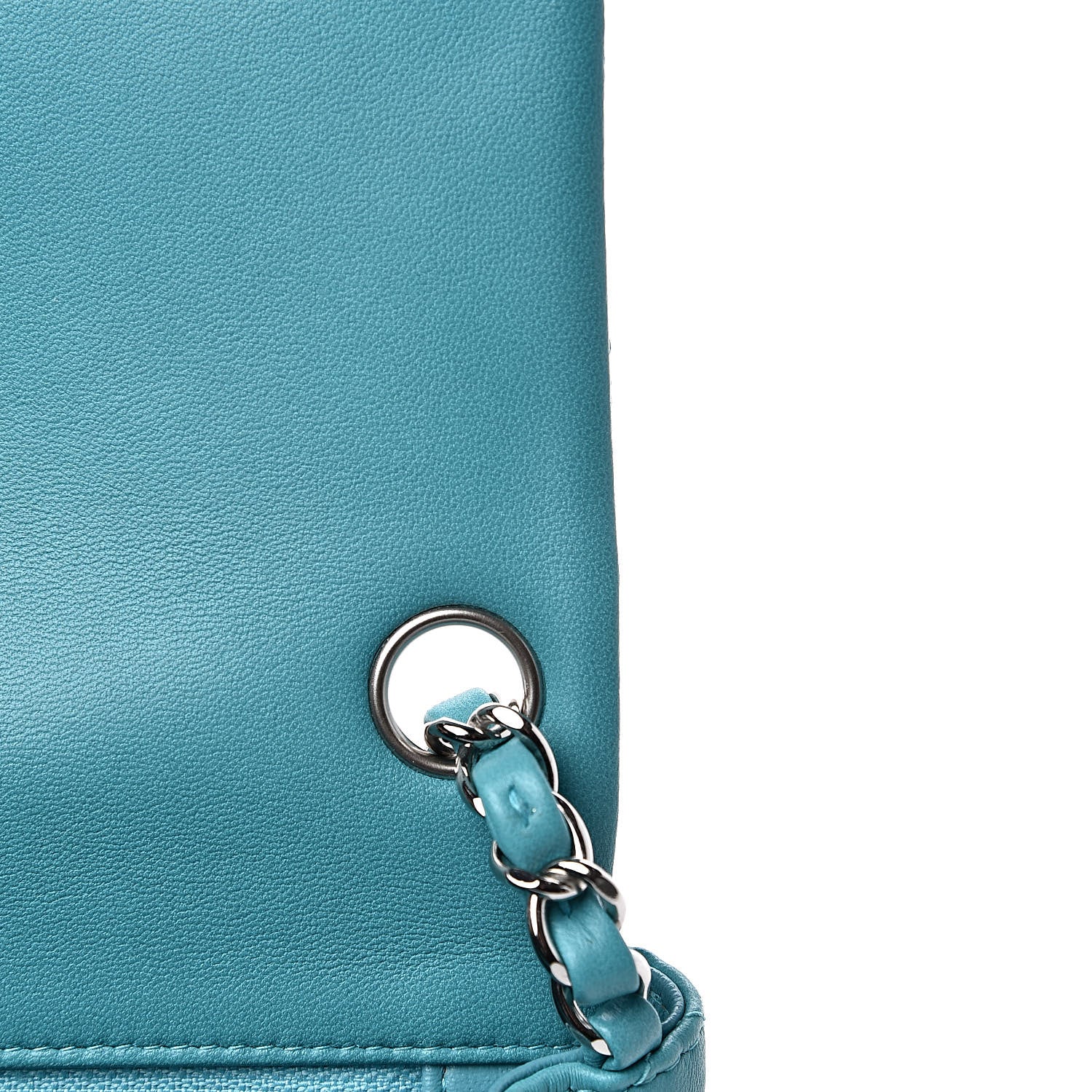 Chanel Lambskin Quilted Mini Square Flap Turquoise 12 of 13