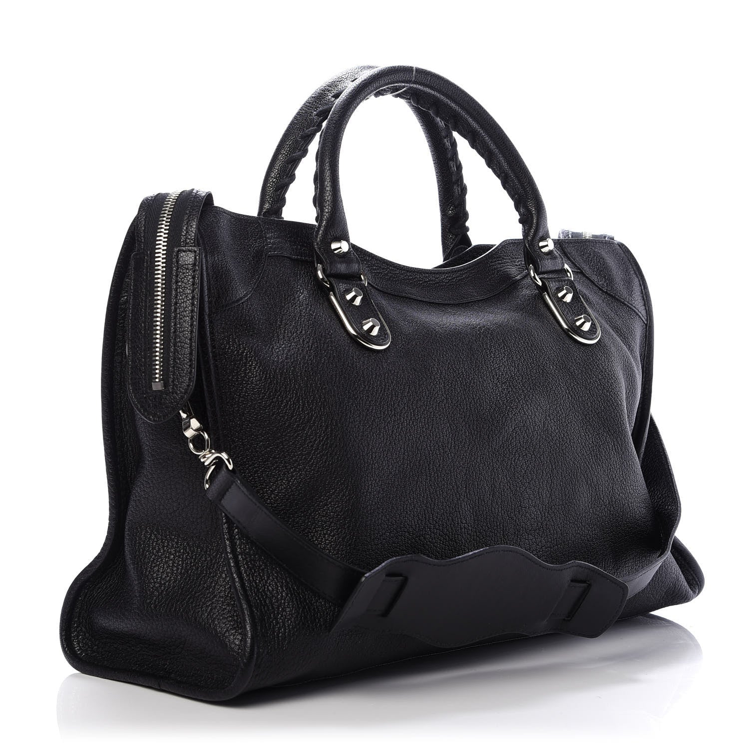 Balenciaga Chevre Silver Metallic Edge Hardware City Black 4 of 11