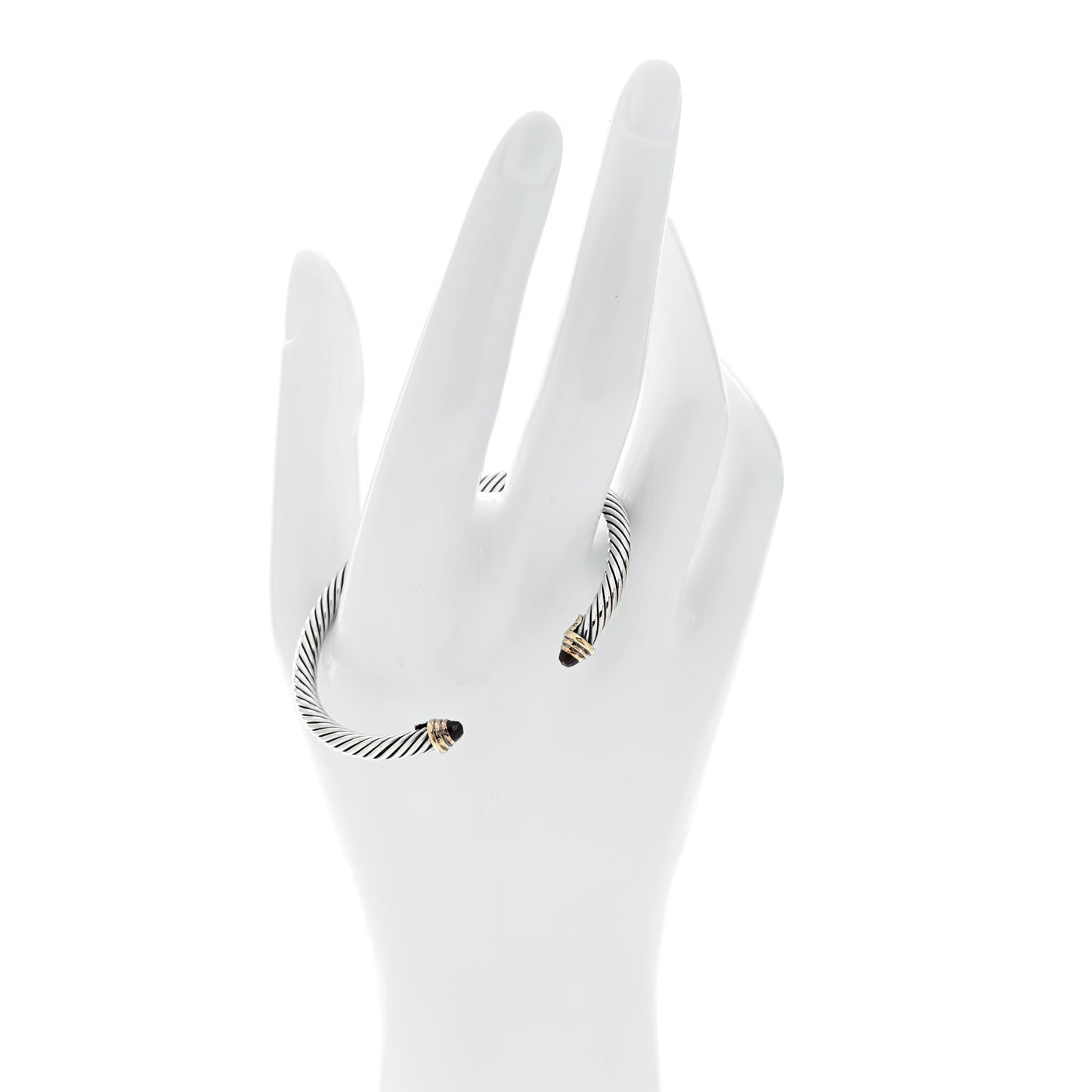 Sterling Silver 18K Yellow Gold Garnet 4mm Kids Birthstone Cable Bracelet