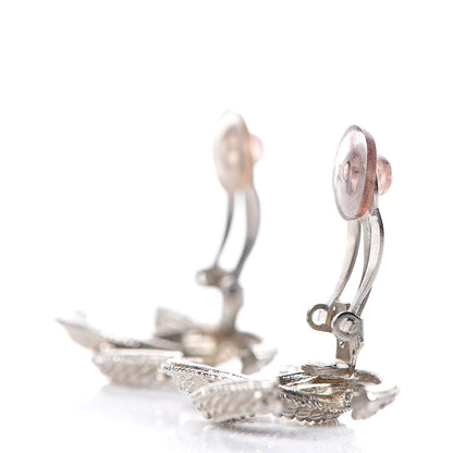 Chanel CC Clip On Earrings Silver 3 of 4