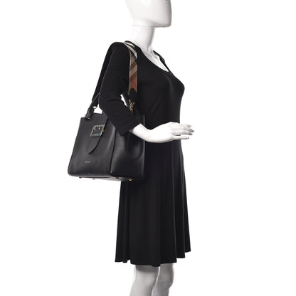 Burberry Soft Grain Calfskin Medium Buckle Tote Black 2 of 9