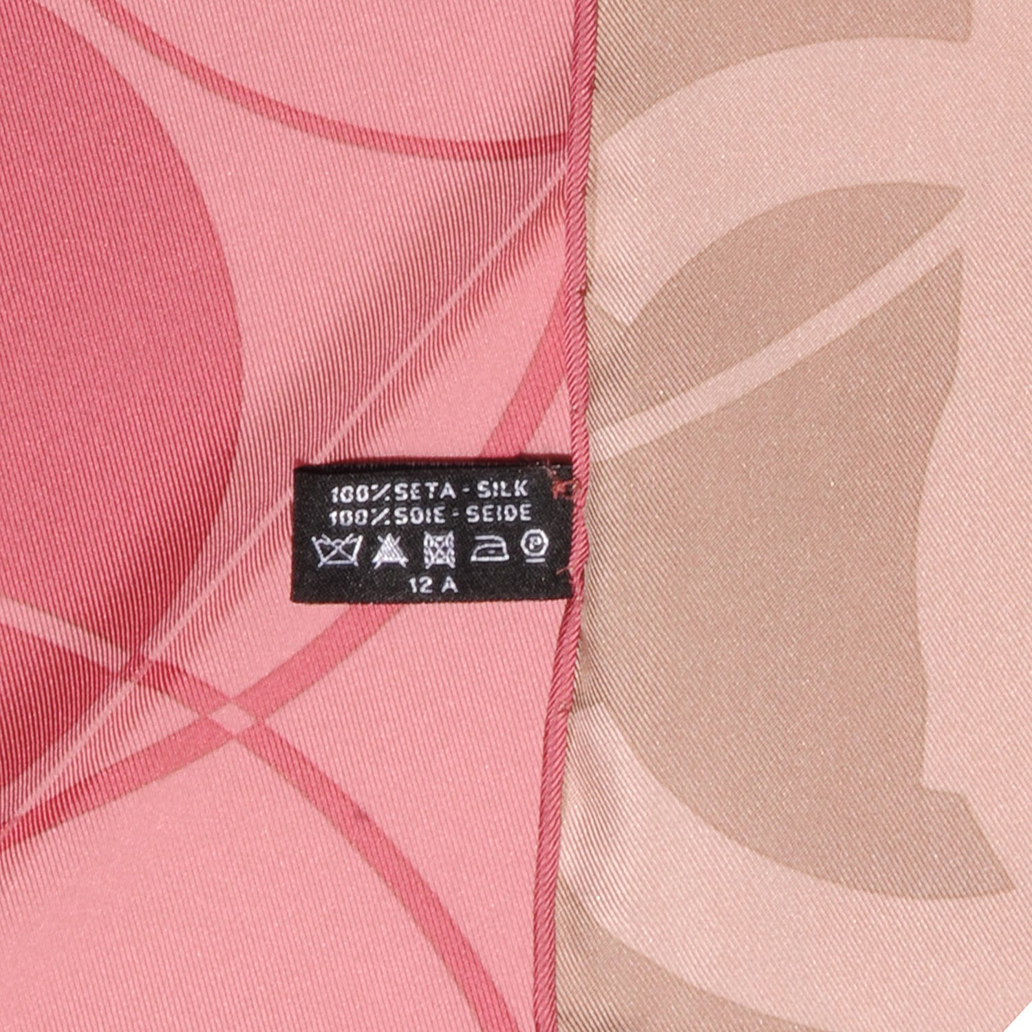 Chanel Silk CC Reversible Square Scarf Pink Beige 5 of 5