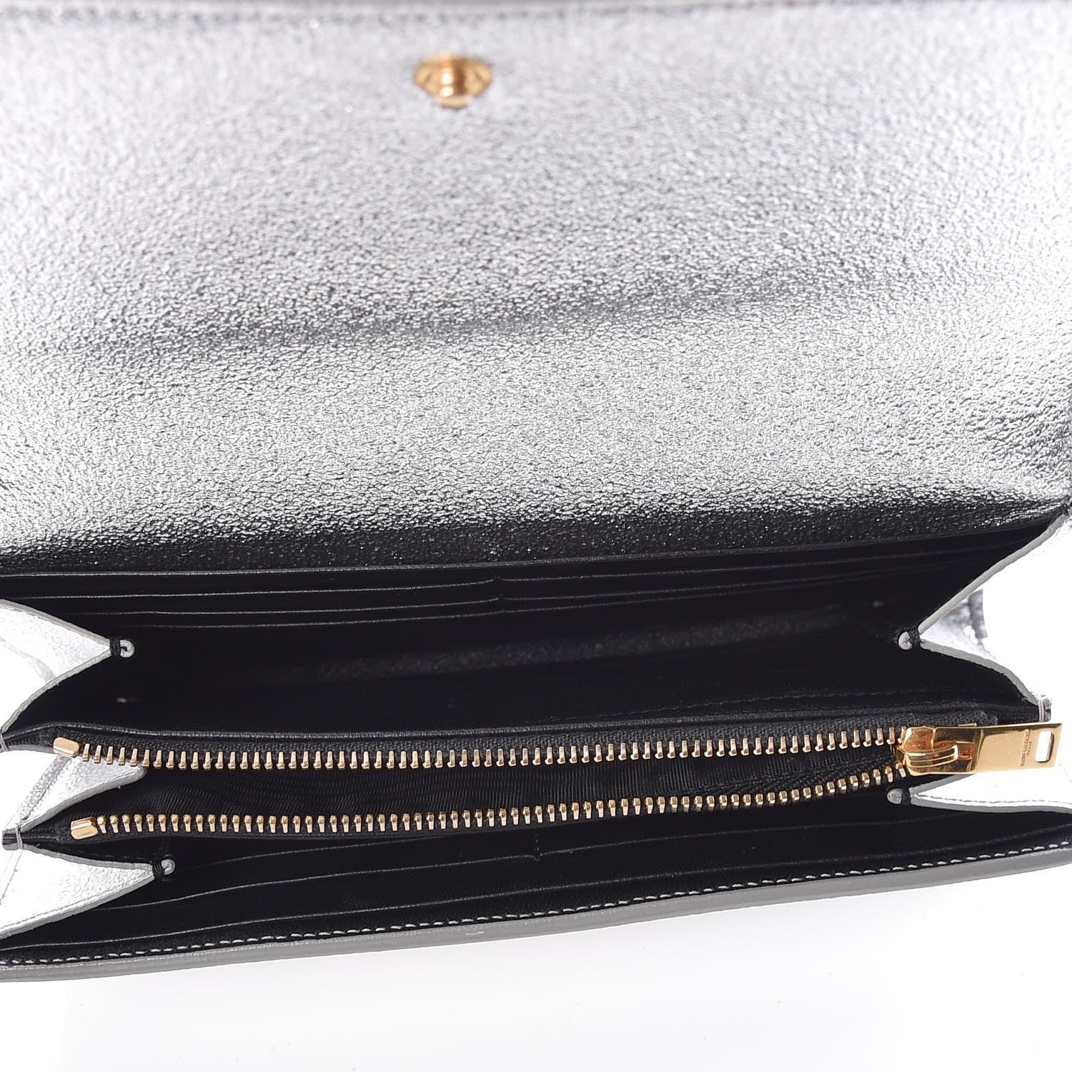 Saint Laurent Grain De Poudre Classic Monogram Cassandre Wallet Silver 5 of 7