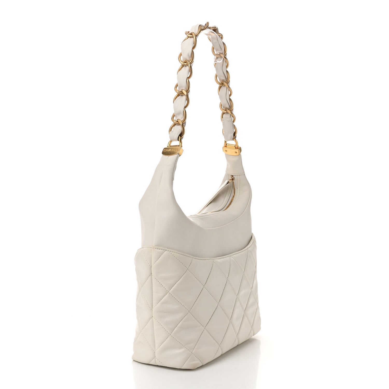Chanel Calfskin Quilted Close To Me Hobo White 3 of 10