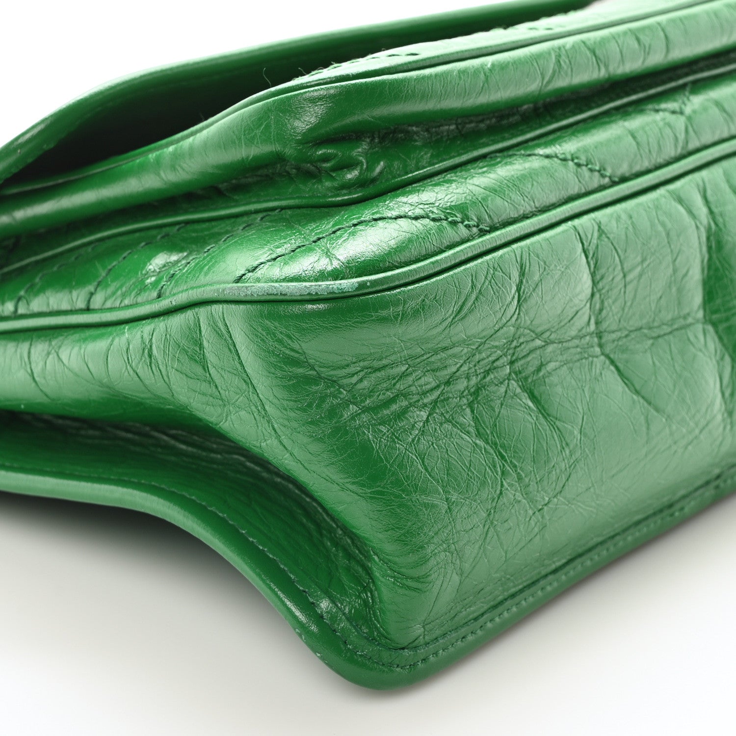 Saint Laurent Crinkled Calfskin Matelasse Monogram Medium Niki Chain Satchel New Vert Praire 9 of 10