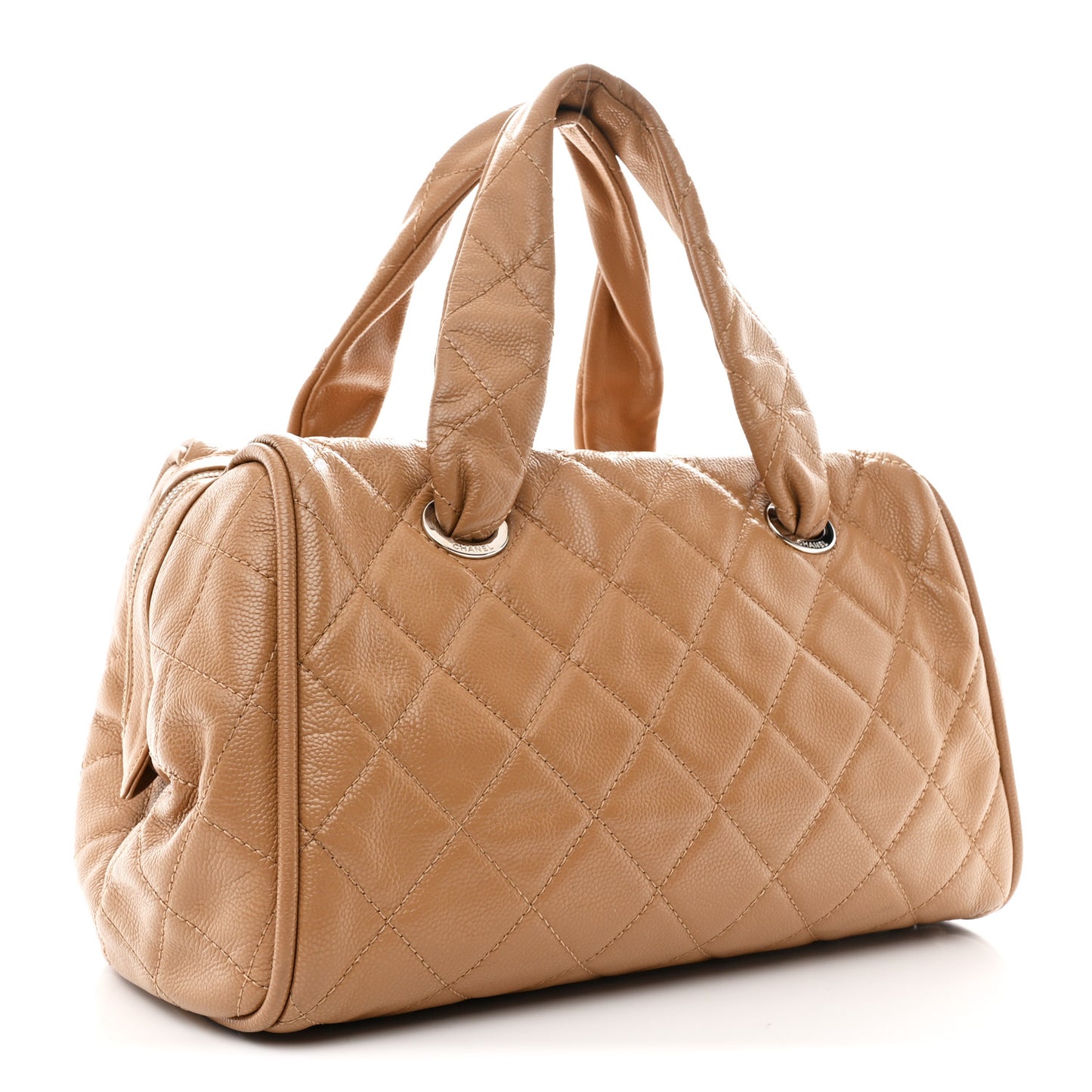 Caviar Quilted CC Timeless Bowler Dark Beige