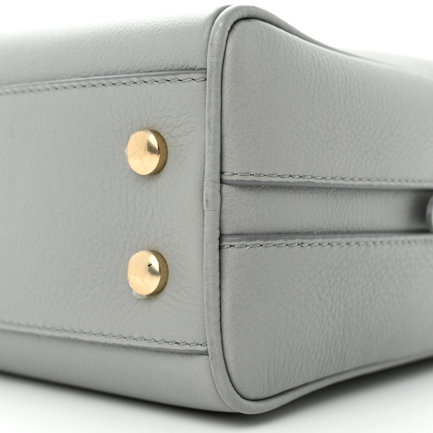 Soft Grain Calfskin Half Cube Bag Bright Cloud Grey