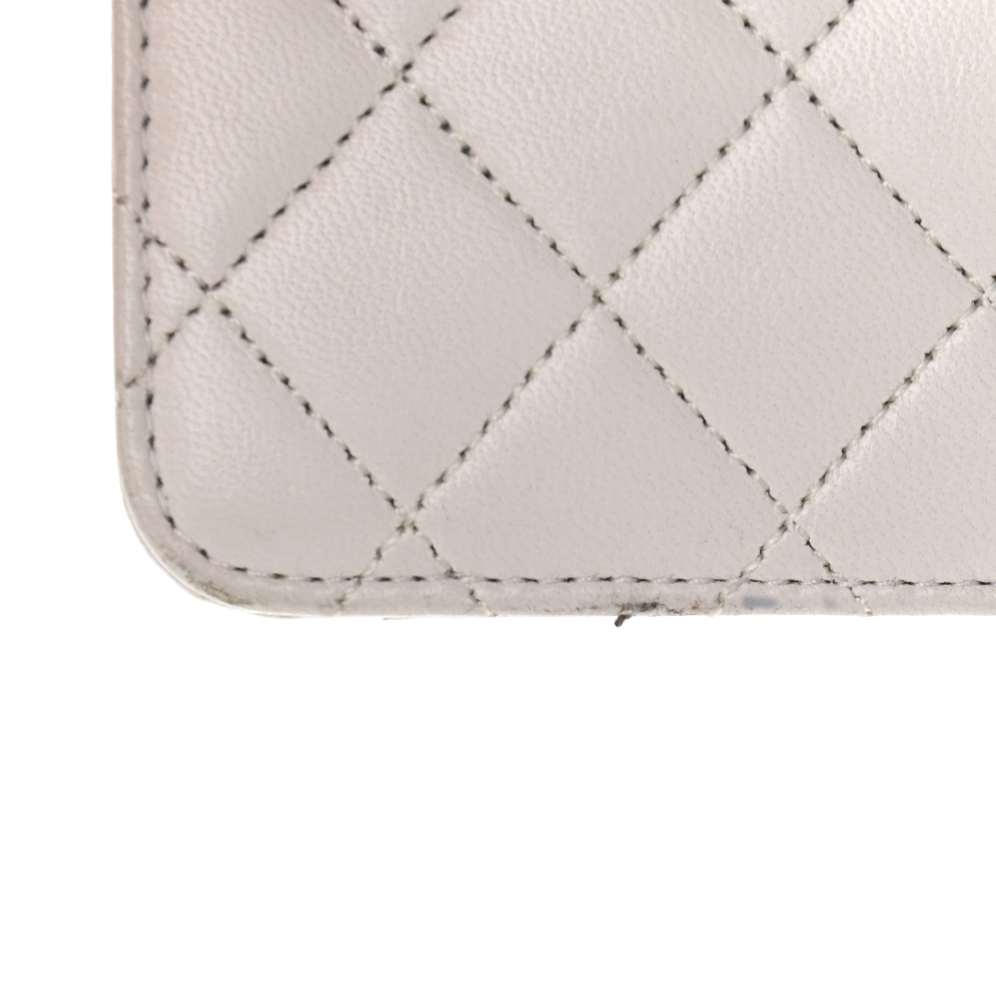 Lambskin Quilted Flap Waist Belt Bag White