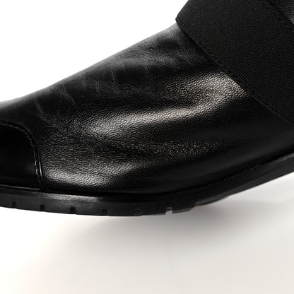 Hermes Tuscan Calfskin Technical Canvas Shocky Ankle Boots 36 Black 8 of 12