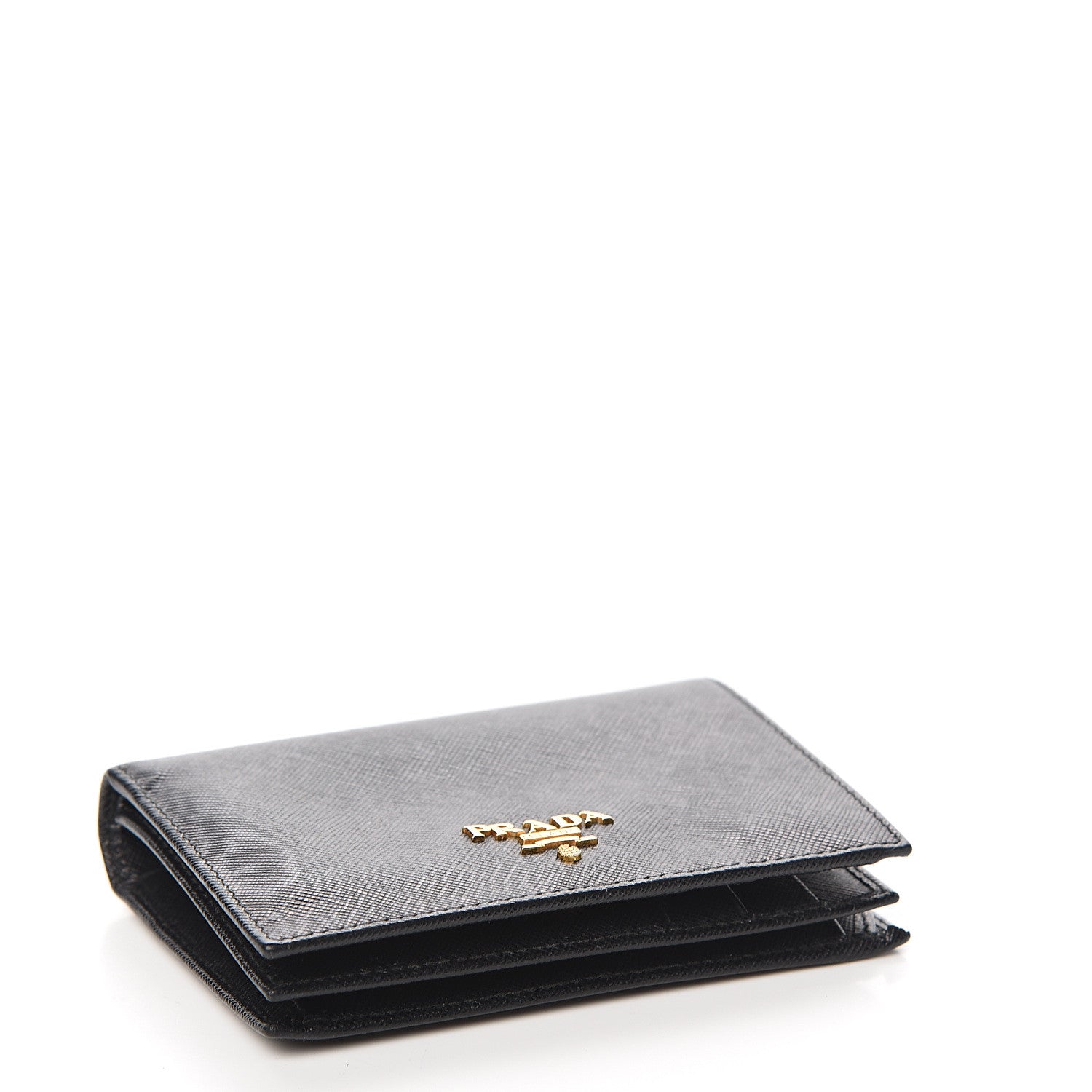 Prada Saffiano Metal Bi-Fold Wallet Black 3 of 6