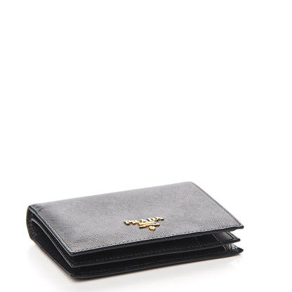 Prada Saffiano Metal Bi-Fold Wallet Black 3 of 6