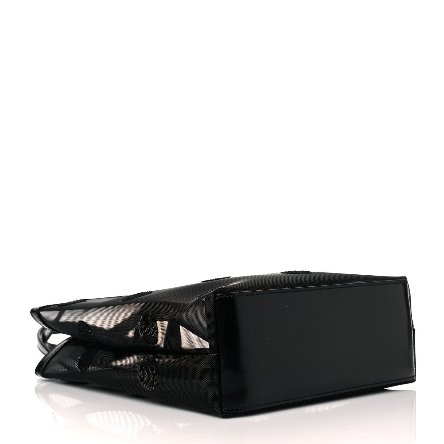Mesh Sequin Polka-Dot Small Tote Bag Black