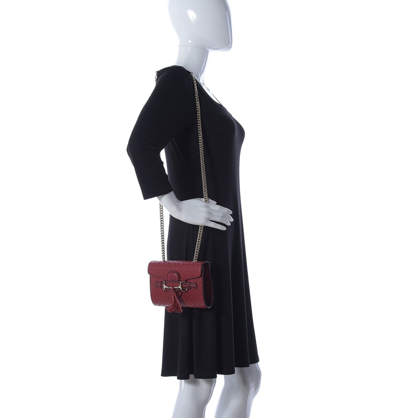 Soft Microguccissima Mini Emily Chain Shoulder Bag Rosso