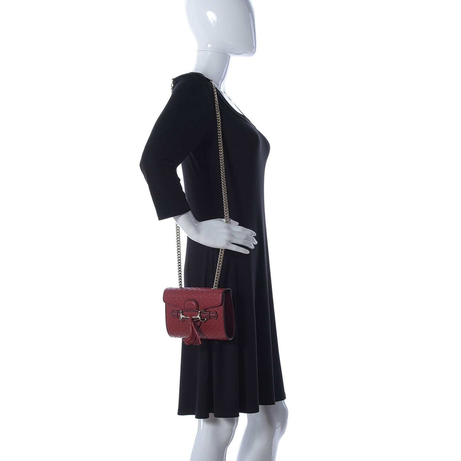 Gucci Soft Microguccissima Mini Emily Chain Shoulder Bag Rosso 2 of 11