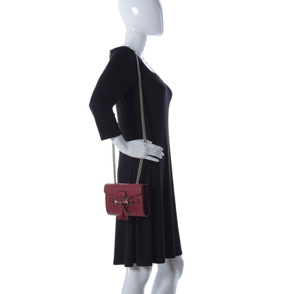 Gucci Soft Microguccissima Mini Emily Chain Shoulder Bag Rosso 2 of 11