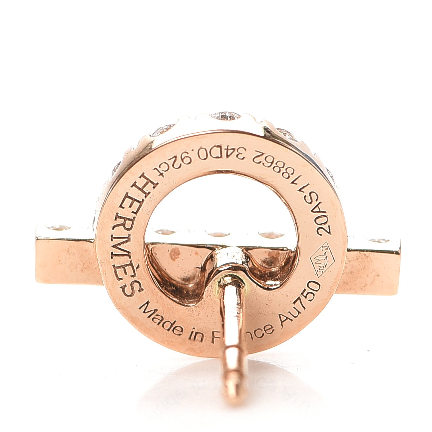 Hermes 18K Rose Gold Diamond Finesse Earrings 4 of 5