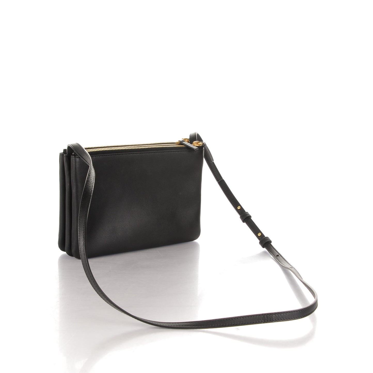 Lambskin Small Trio Crossbody Bag Black