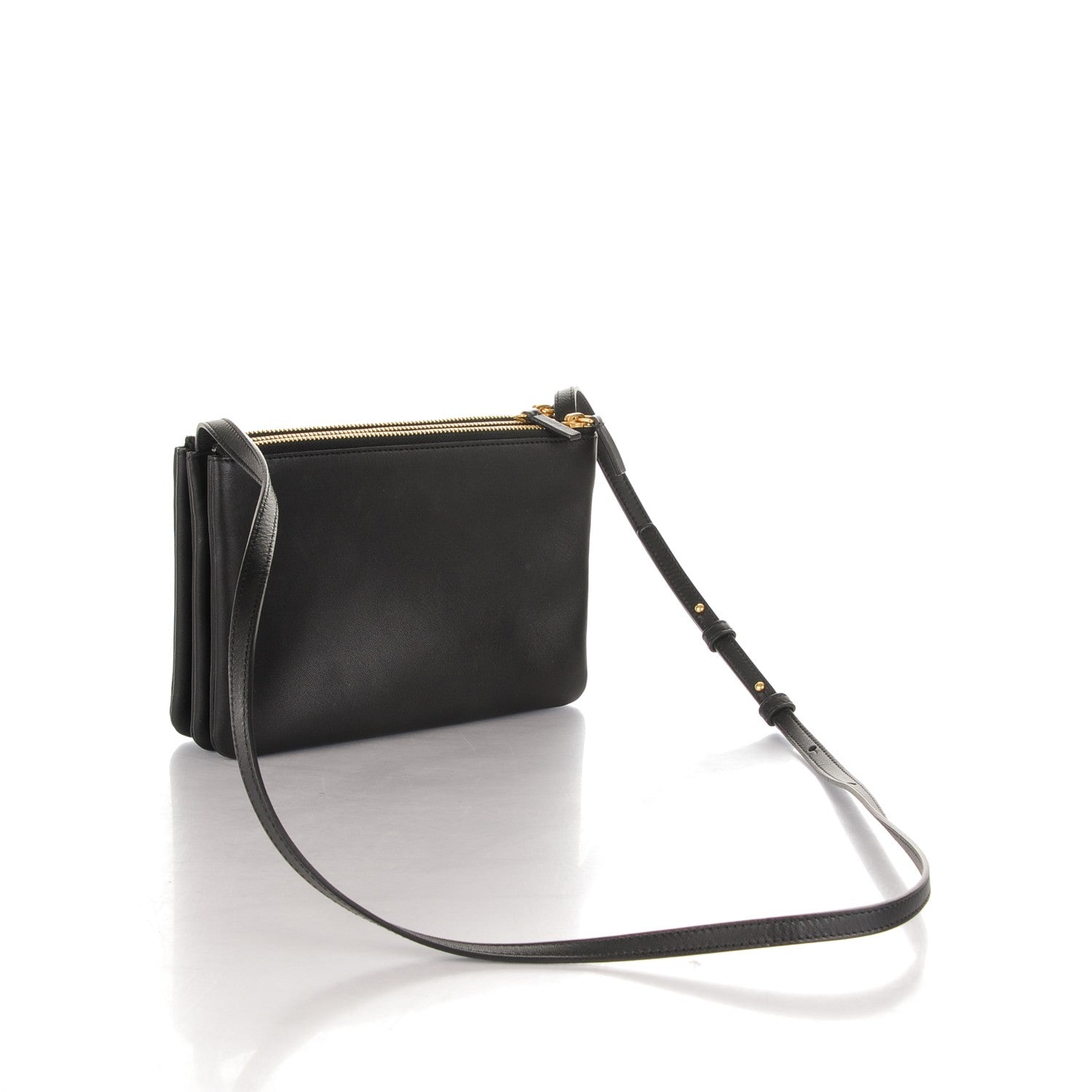 Celine Lambskin Small Trio Crossbody Bag Black 3 of 7