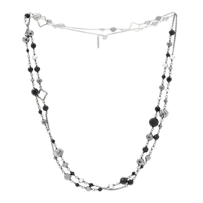 David Yurman Darkened Sterling Silver Black Onyx Hematite Quatrefoil Bead Chain Necklace 3 of 5