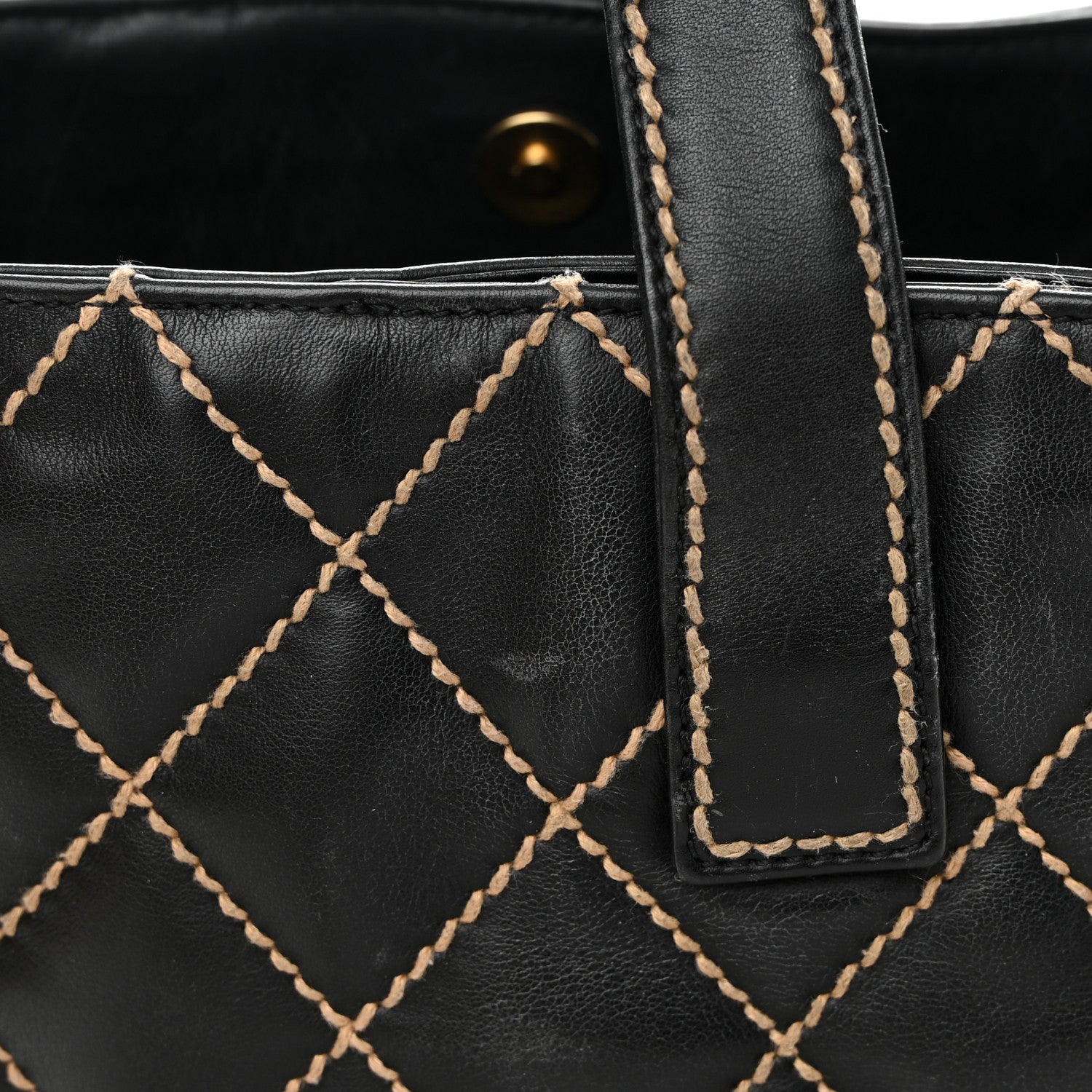 Chanel Calfskin Wild Stitch Large Tote Black 15 of 17