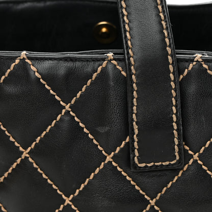 Chanel Calfskin Wild Stitch Large Tote Black 15 of 17