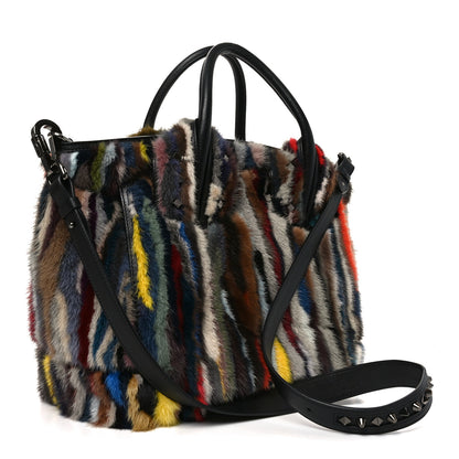 Christian Louboutin Calfskin Patchwork Calf Hair Large Eloise Tote Black Multicolor 3 of 9