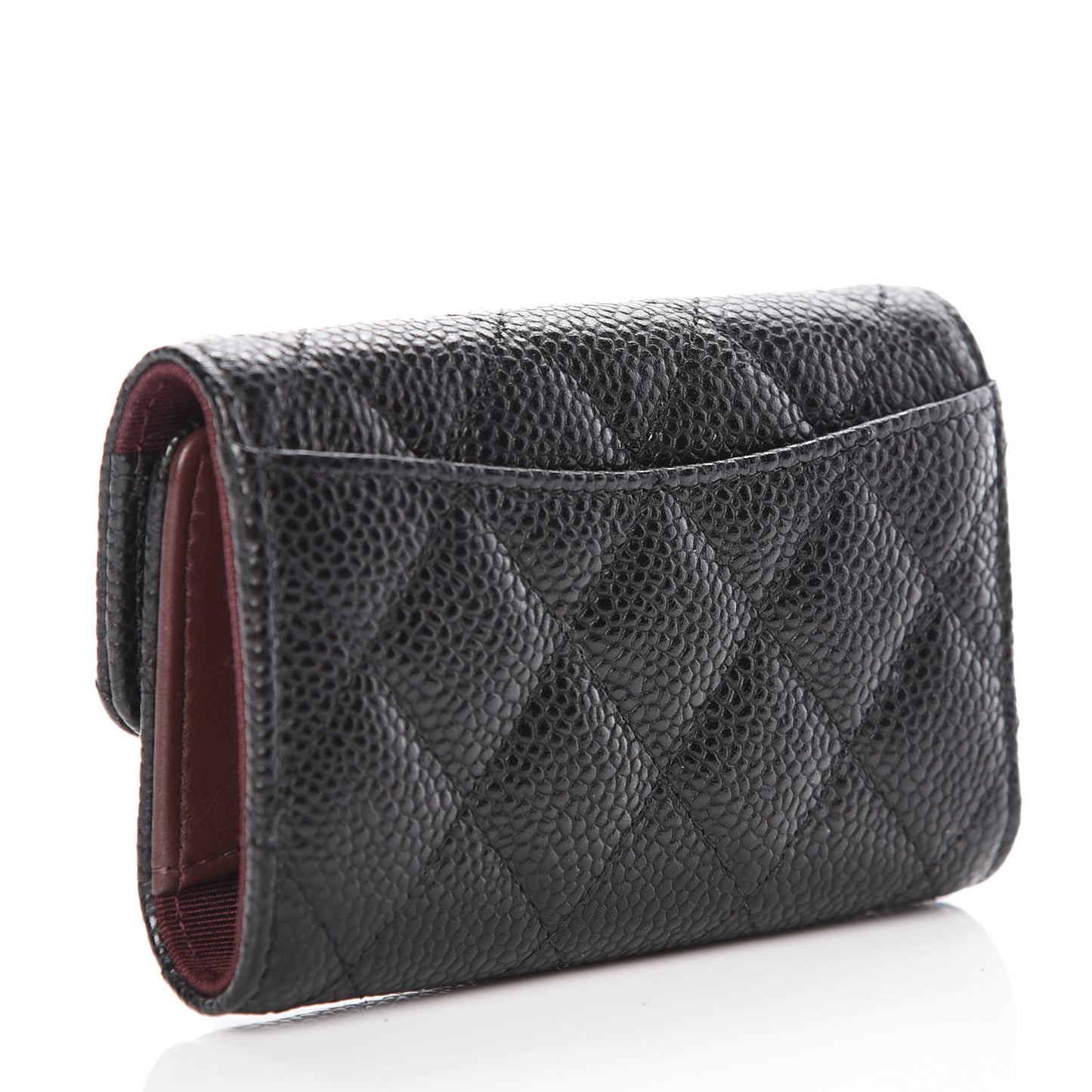 Caviar Quilted Classic 4 Key Holder Wallet Black