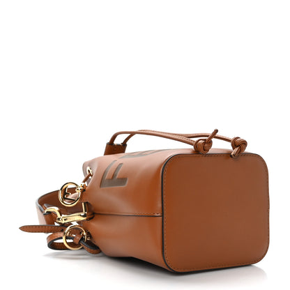Fendi Vitello King F is Fendi Logo Embossed Mini Mon Tresor Bucket Bag Cuoio 4 of 11