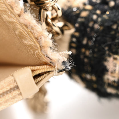 Chanel Tweed Shearling Quilted Chanel Wallet On Chain WOC and Coin Purse Beige Black 14 of 14