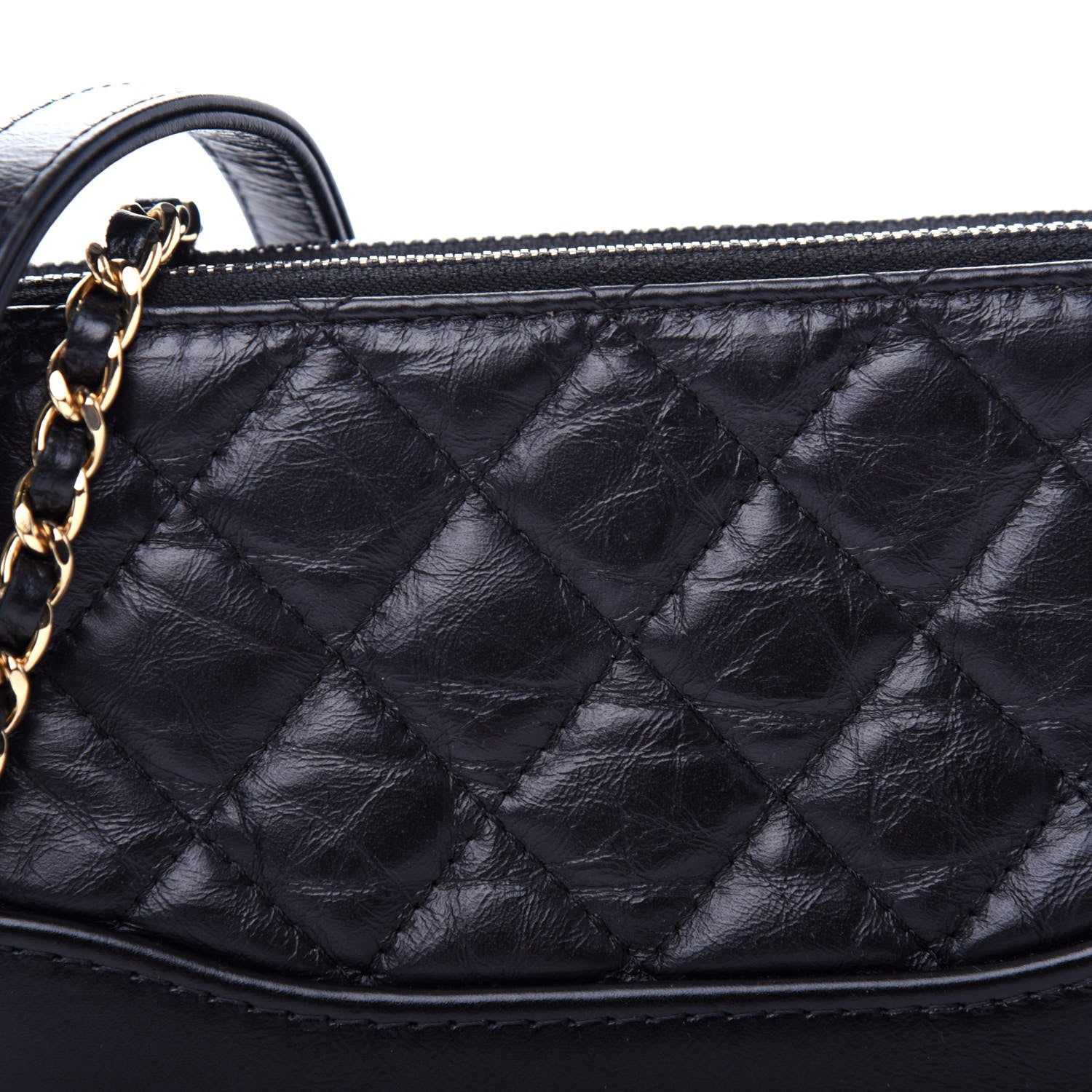 Chanel Aged Calfskin Quilted Small Gabrielle Clutch With Chain Black 13 of 13