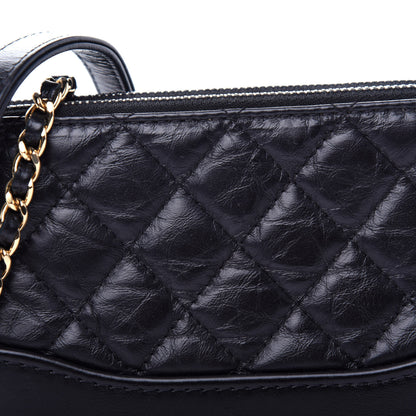 Chanel Aged Calfskin Quilted Small Gabrielle Clutch With Chain Black 13 of 13