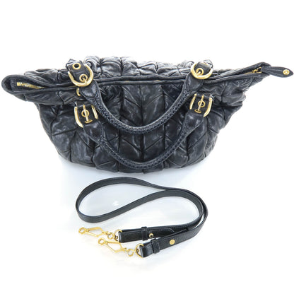 Miu Miu Nappa Leather Large Patchwork Tote Black 3 of 12